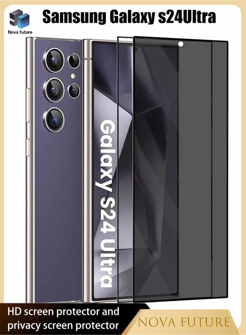 Nova future 1+1Samsung Galaxy S24 Ultrascreen protector set includes a Privacy screen protector [28° Anti-Spy][Fingerprint Unlocking] + a high-definition screen protector [scratch-resistant][bubble-free]. - Image 1